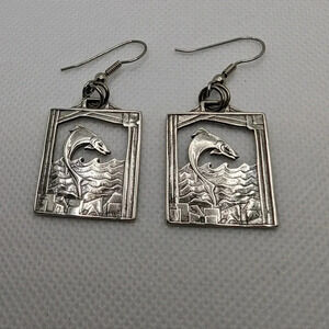 925 salmon  earrings